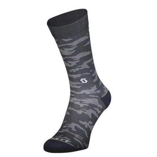 SCOTT Trail Camo Crew Socks Medium - Dark Grey/White - Adventure HQ