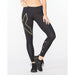 2XU Women's Light Speed Mid-Rise Compression Tights - Black/Gold Reflective - Adventure HQ