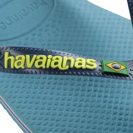 HAVAIANAS Brasil Logo Flip Flops - Marine/Yellow Citric - Adventure HQ