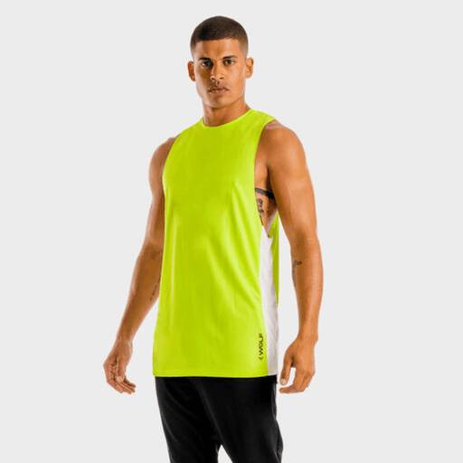SQUAT WOLF Men's Flux Basketball Tank Small - Neon - Adventure HQ