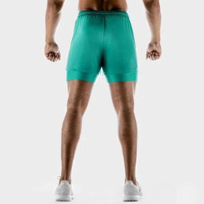 SQUAT WOLF Men's Hybrid Performance 2-In-1 Shorts Extra Large - Ocean - Adventure HQ