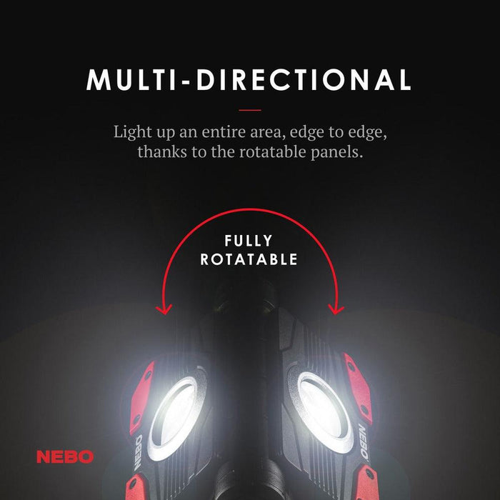NEBO Omni 2K Rechargeable Worklight - Black/Red - Adventure HQ