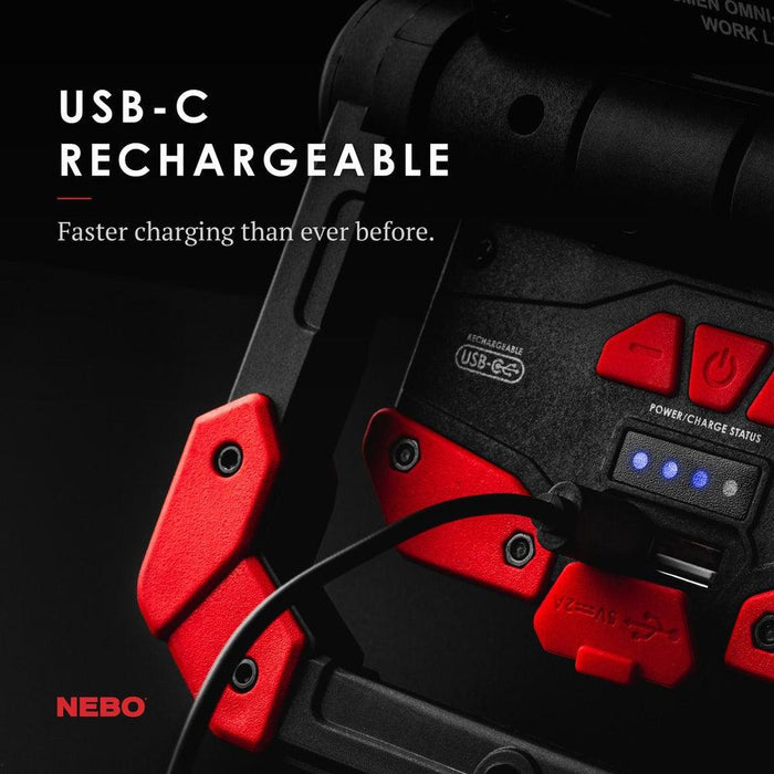 NEBO Omni 2K Rechargeable Worklight - Black/Red - Adventure HQ