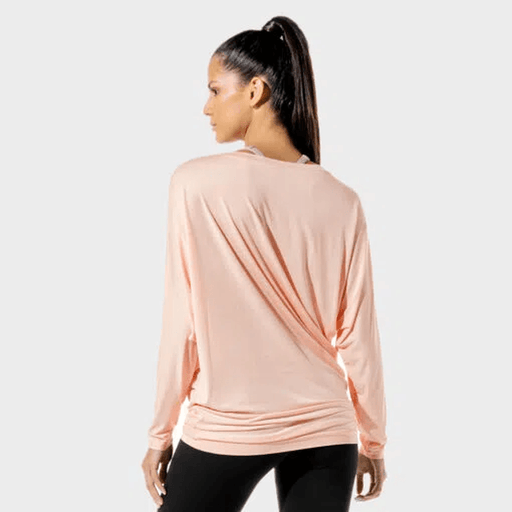 SQUAT WOLF Women's Fitness Drape Tee Medium - Peachy Keen - Adventure HQ