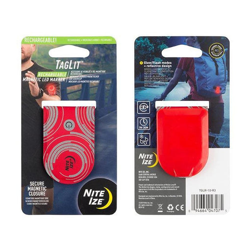 NITE IZE Taglit Rechargeable Magnetic Led Marker - Red - Adventure HQ