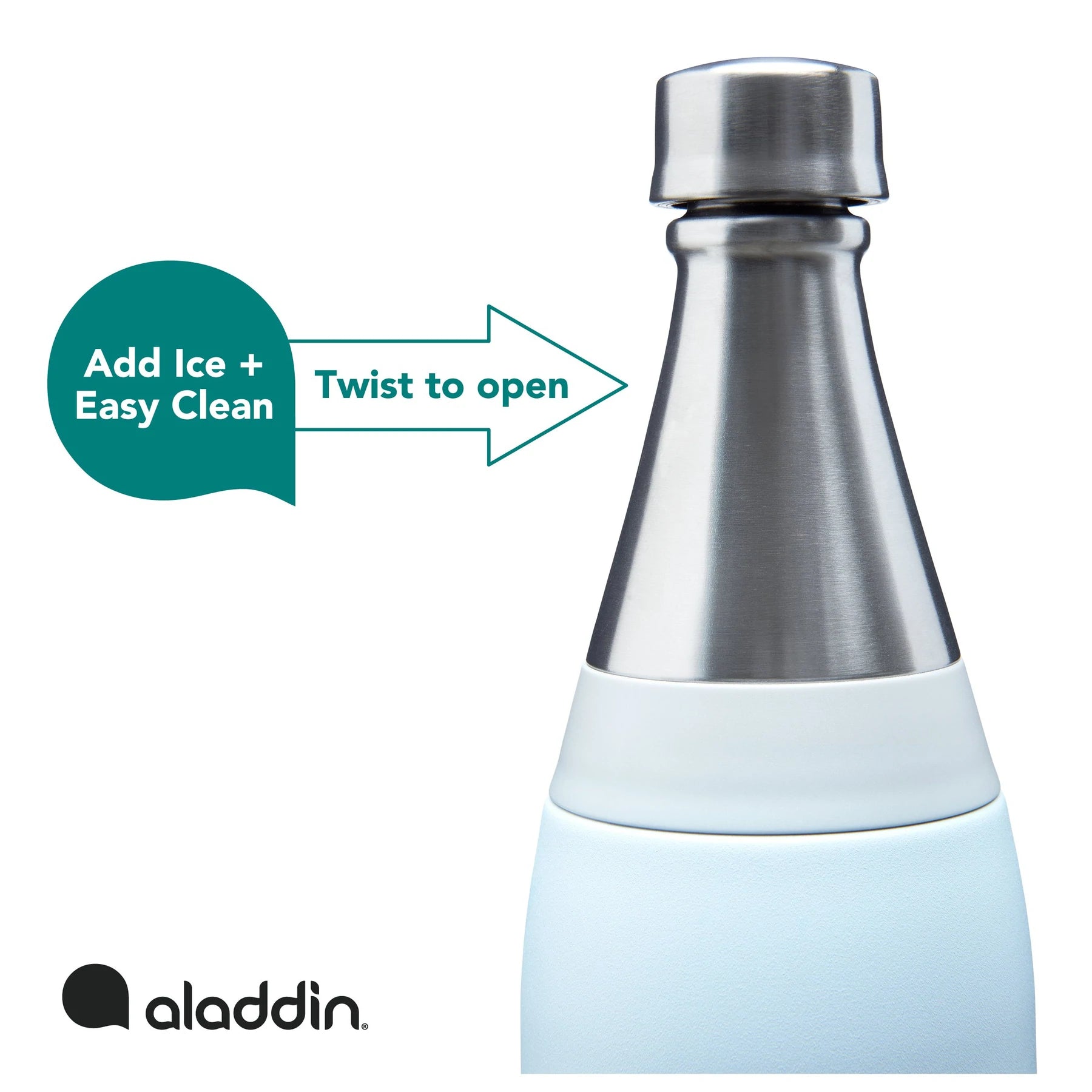 Aladdin Fresco Twist & Go Water Bottle, Blue, 0.6L