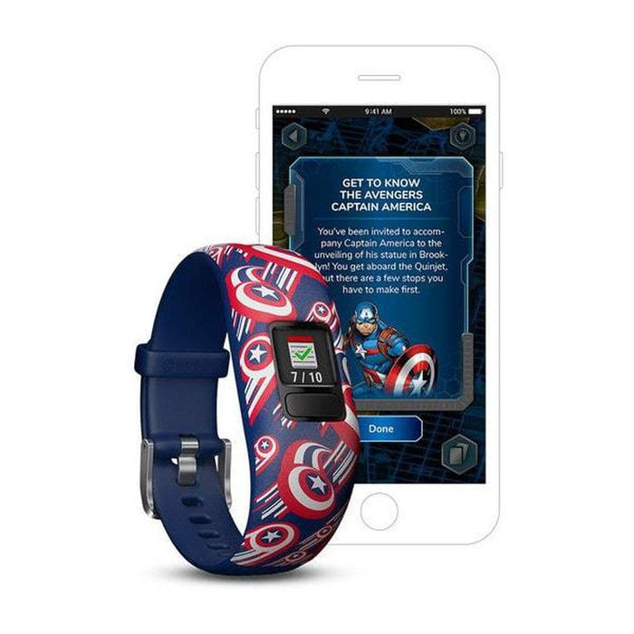 GARMIN Kid's Vivofit Jr.2 Captain America Adjustable Band - Polycarbonate | Aluminum - Adventure HQ