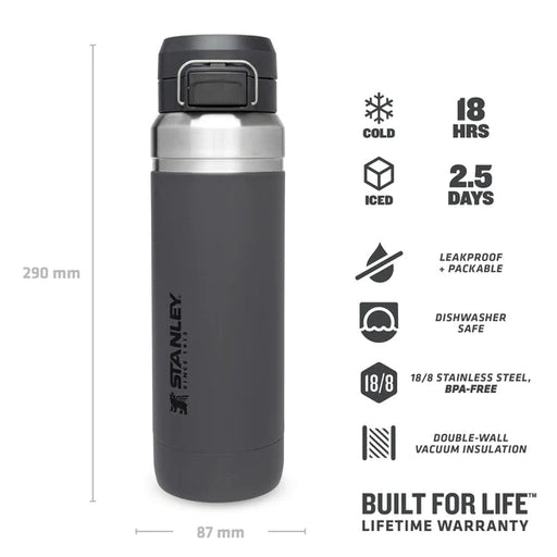 STANLEY Quick Flip Water Bottle 1064ML - Charcoal - Adventure HQ